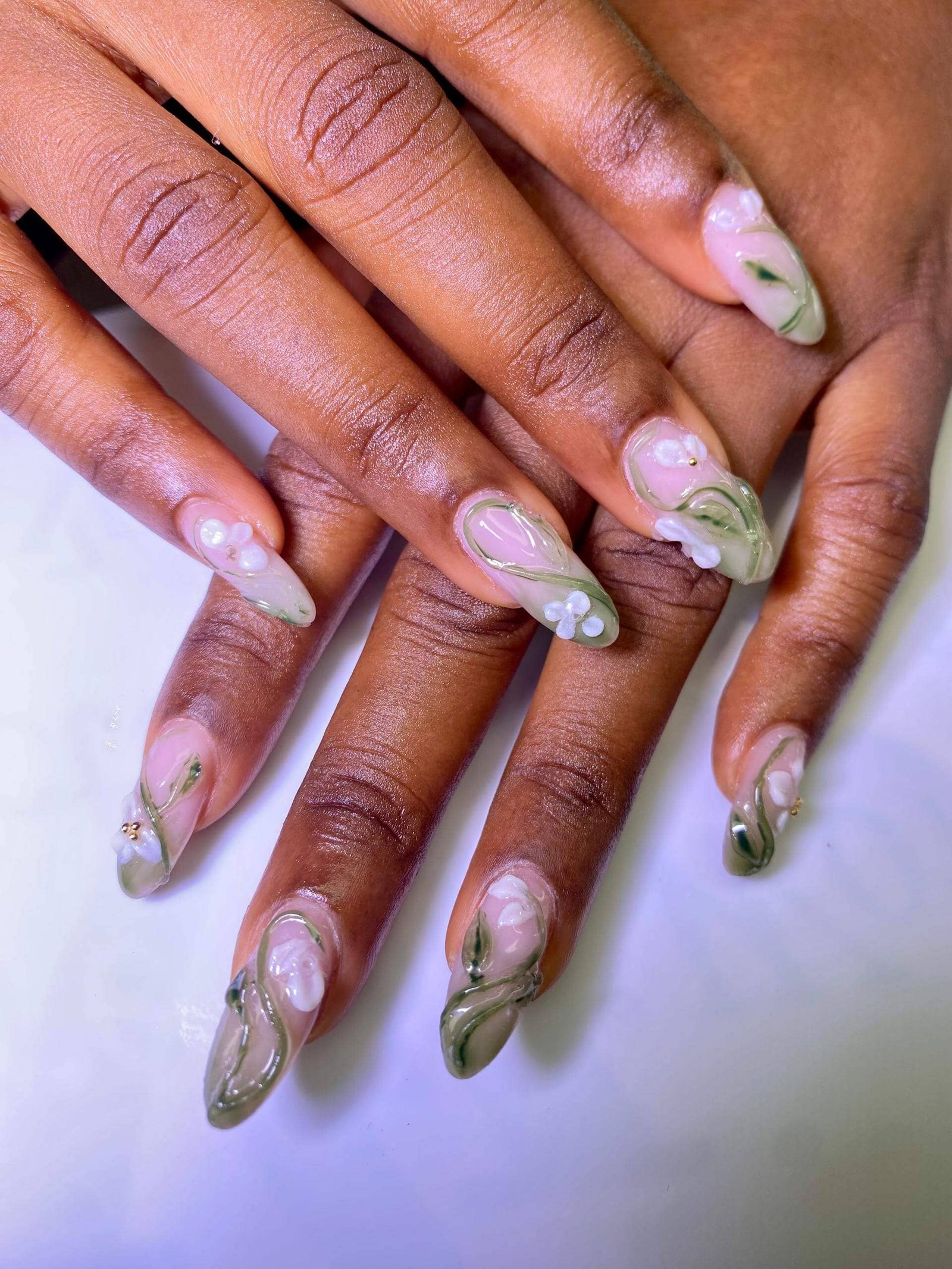 Blush tone nails by Gilded Nail Studio